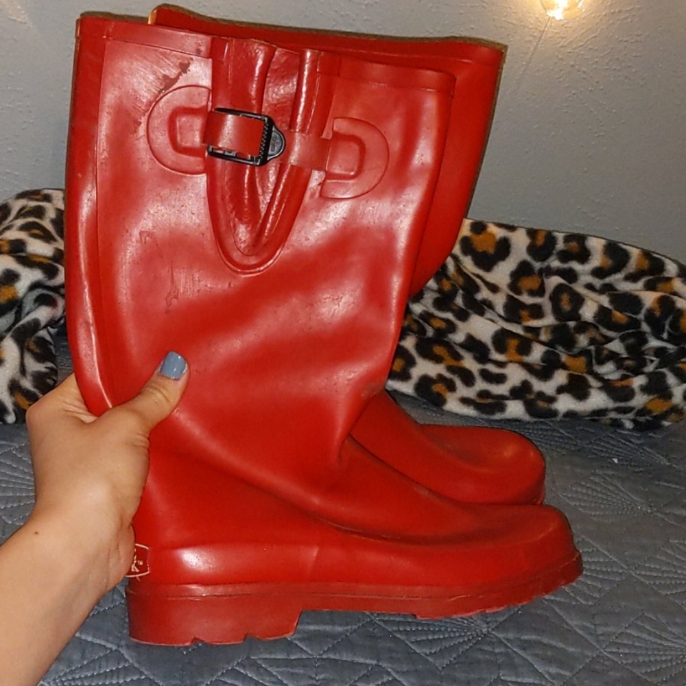 Red Rain Boots